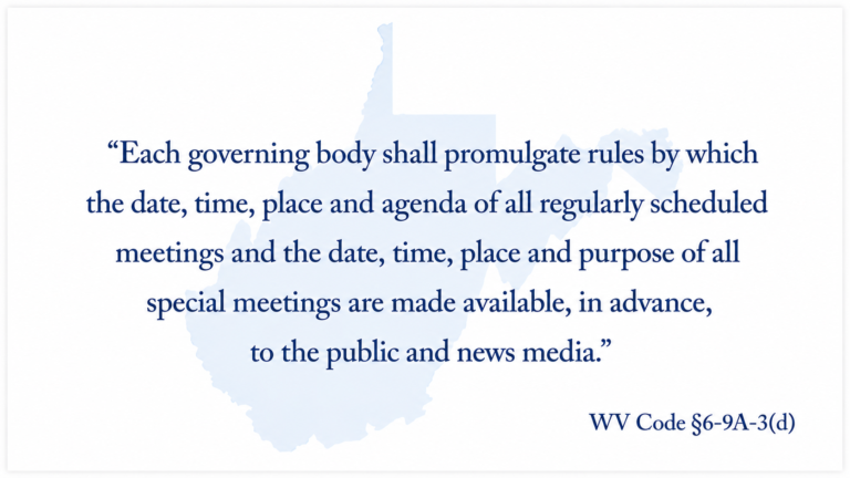 Public Board Meeting Agendas and the Sunshine Act in Weirton